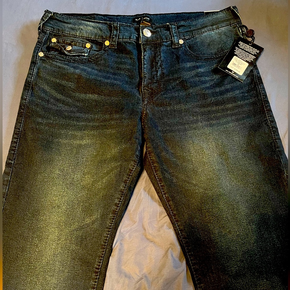 True Religion Dark Blue Geno Big Flap T Jeans